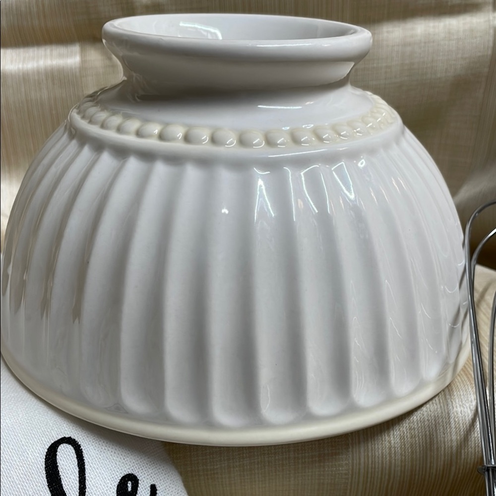 Lenox White Mixing Bowl with Whisk and Towel Set - Picture 4 of 6